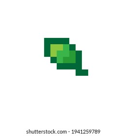 Leaves pixel art. Green leaf pixel art icon. vector illustration. Leaf pixel art.