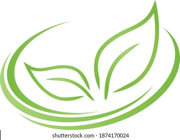 Leaves, plant and circles, leaves and nature logo