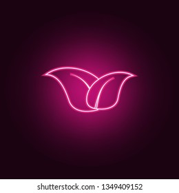 leaves of a plant icon. Elements of Ecology in neon style icons. Simple icon for websites, web design, mobile app, info graphics