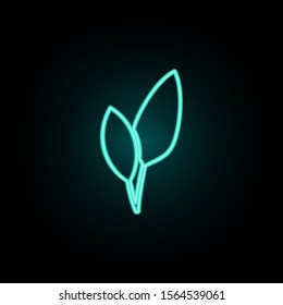 Leaves of a plant neon icon. Simple thin line, outline vector of web icons for ui and ux, website or mobile application