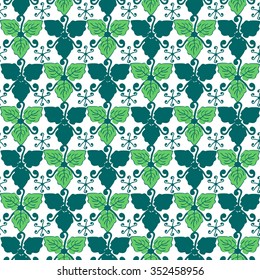 Leaves plant seamless pattern background. Vector 
