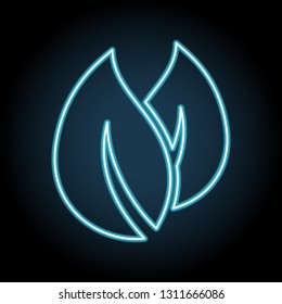 leaves of a plant symbol sign neon icon. Simple thin line, outline vector of web, minimalistic icons for UI and UX, website or mobile application