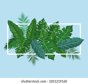 Leaves and plants frame