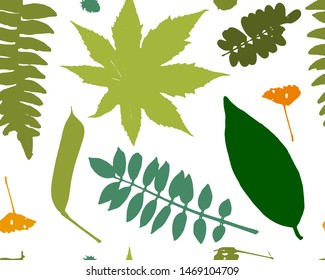 Leaves and plants, seamless pattern for your design