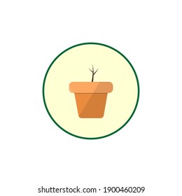 the leaves in the pot are flat style, isolated and trendy. Leaf background for your website design logo, app, UI. Vector icon illustration, EPS10.