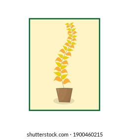 the leaves in the pot are flat style, isolated and trendy. Leaf background for your website design logo, app, UI. Vector icon illustration, EPS10.