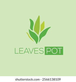 Leaves Pot Logo | Leaves Green Logo EPS 