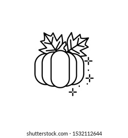 Leaves, pumpkin icon. Simple line, outline vector of Thanksgiving day icons for ui and ux, website or mobile application