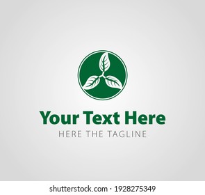Leaves. Ready logo connected with forest, wood and nature. Green leaf