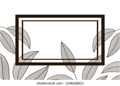 leaves and rectangle isolated icon