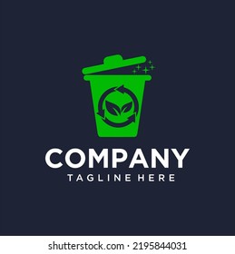 Leaves Recycle Bin Logo Design