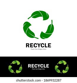 Leaves recycle logo vector template. Suitable for business, nature, web, technology and art
