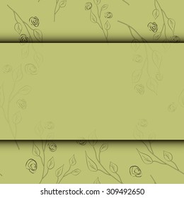Leaves and roses background. Easily editable vector image