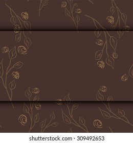 Leaves and roses background. Easily editable vector image