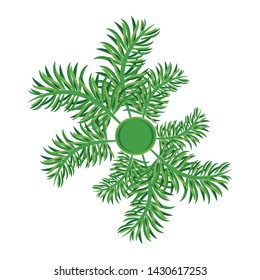 Leaves in round frame emblem isolated vector illustration graphic design