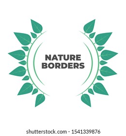 Leaves round frame vector illustration. Element for your design, isolated on white. For green businesses and bio products.