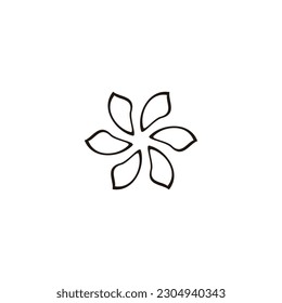 Leaves, rounded geometric symbol simple logo vector