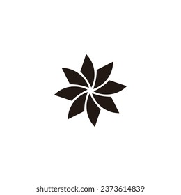 Leaves, rounded geometric symbol simple logo vector