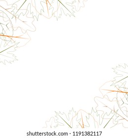 Leaves s silhouette with text place on white background. Vector hand dwar illustration