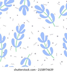 Blätter im skandinavischen Stil nahtlos Muster. Vektorgrafik für Stoffdesign, Geschenkpapier, Babybekleidung, Textilien, Karten.