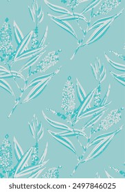  leaves seamless background on white background. Vector illustration.