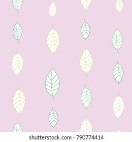 leaves seamless background , pink tone.