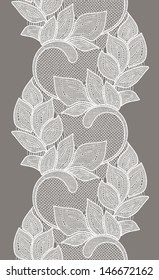 Leaves seamless lace line.