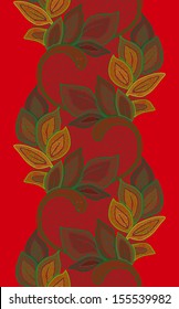 Leaves seamless lace line.