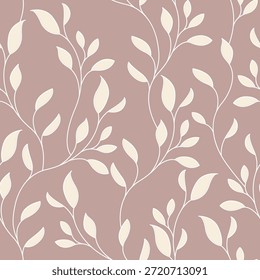 Deixa O Padrão Perfeito. Abstract Curvy Deixa Branch Print Design. Plantas, Flores Estilo Gráfico Têxtil Papel De Parede. Vetor Floral Abstract Simples Ilustração. Não é IA