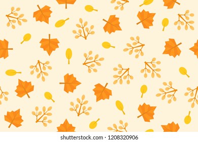 leaves seamless pattern autumn theme for use as wrapping paper gift,fabric or textile