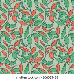 leaves seamless pattern. Autumn leaves - seamless pattern wallpaper