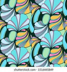 Leaves seamless pattern background. Decorativ wallpaper.