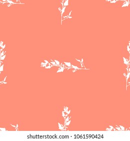 Leaves seamless pattern background. Template for a business card, banner, poster, notebook, invitation with modern hand drawn leaves. Vector illustration for your design