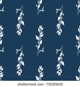 Leaves seamless pattern background. Template for a business card, banner, poster, notebook, invitation with modern hand drawn leaves. Vector illustration for your design