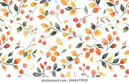 leaves seamless pattern background vector