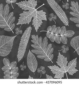 Leaves seamless pattern background. Vector illustration.