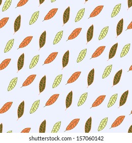 leaves seamless pattern brown orange retro colours