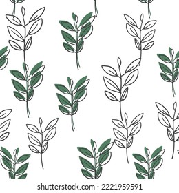  leaves seamless pattern Chrysanthemum flowers