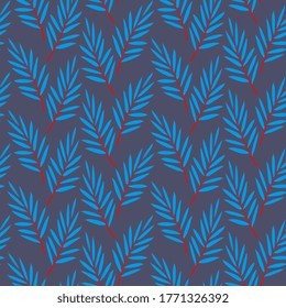 leaves seamless pattern. Cute natural background with fern or tropical leaves.