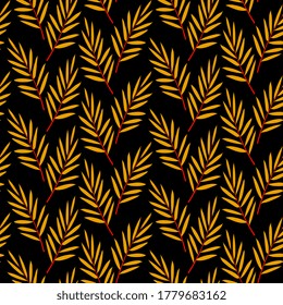 leaves seamless pattern. Cute natural background with fern or tropical leaves.