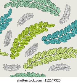 Leaves seamless pattern, EPS10 Vector background