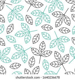 Leaves seamless pattern. Floral texture. Vector illustration.