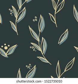 Leaves seamless pattern. Flower foliage. Perfect for printing on paper or fabric, tiles.