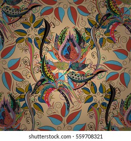 leaves seamless pattern. Flowers. Leaves. vector illustration texture.