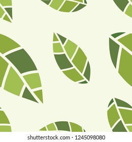 Leaves seamless pattern. Green leaves seamless pattern vector illustration