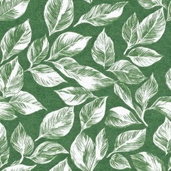 Leaves, a seamless pattern in green and white ink on textured paper. Leaves seamless pattern, Vector illustration background for print the paper.