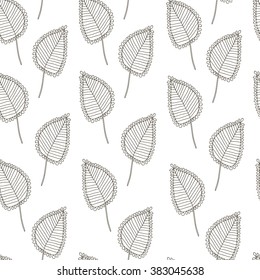 Leaves seamless pattern, hand draw