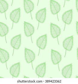 Leaves seamless pattern, hand draw
