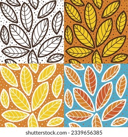 Blättert nahtlose Musterhandzeichnung. Farbbildner10