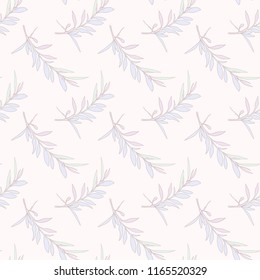 Leaves Seamless Pattern. Hand Drawn Illustration. Vector Background.